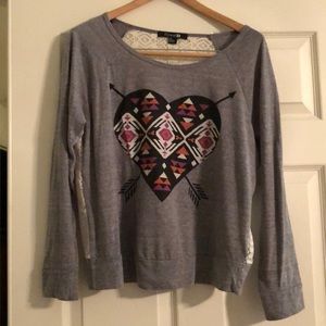 Grey knit top, long sleeve
